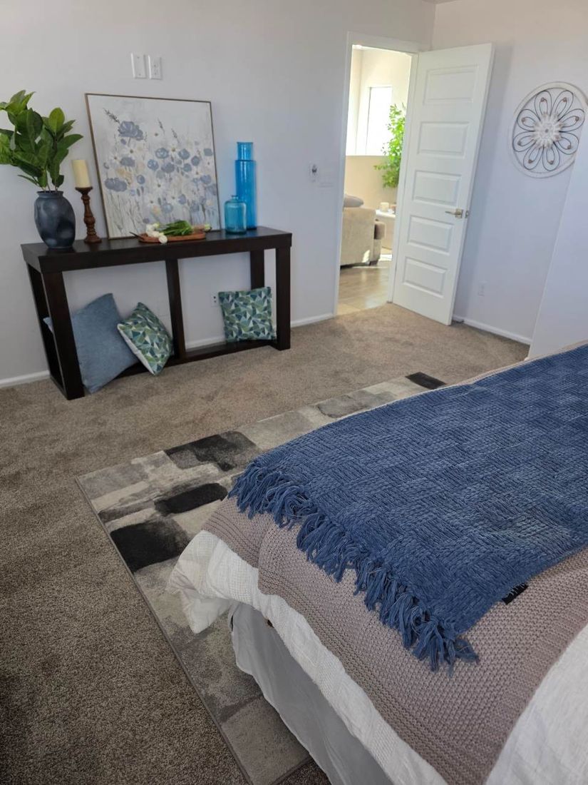 Finished staged bedroom ready for listing photos in Las Cruces